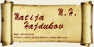 Matija Hajdukov vizit kartica